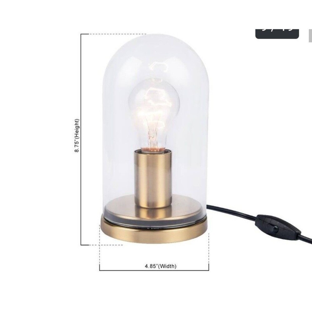 Brio Table Lamp Atlas Industrial  Mid Century Modern  Metro Gold Dimmable